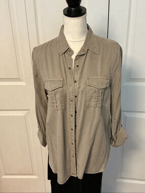 Thread & Supply Men's Button-Down Shirt in Taupe